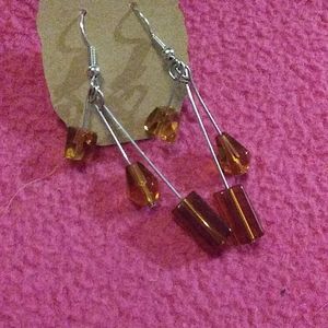 💍Handmade glass 3 drop earrings